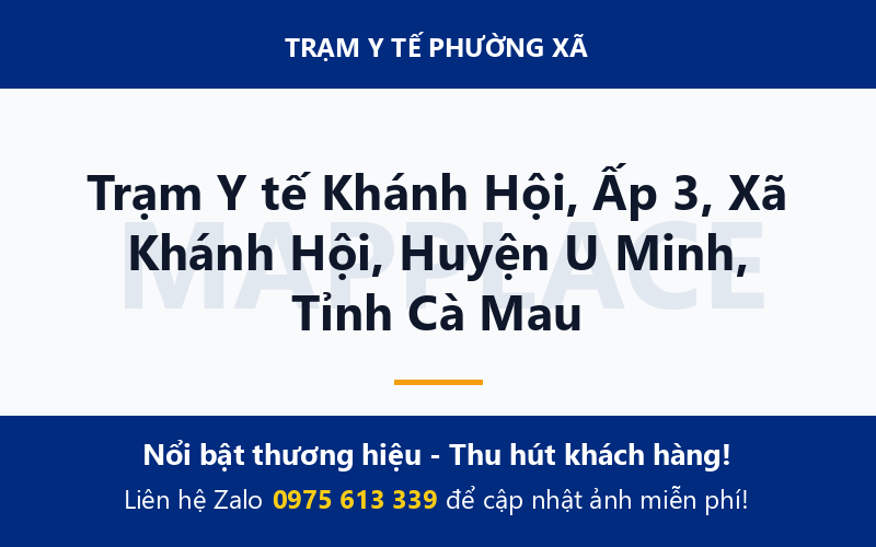 Trạm Y tế Khánh Hội, Ấp 3, Xã Khánh Hội, Huyện U Minh, Tỉnh Cà Mau