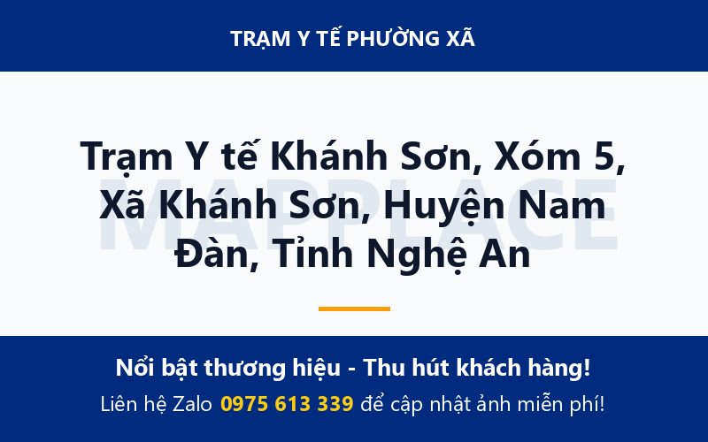 Trạm Y tế Khánh Sơn, Xóm 5, Xã Khánh Sơn, Huyện Nam Đàn, Tỉnh Nghệ An