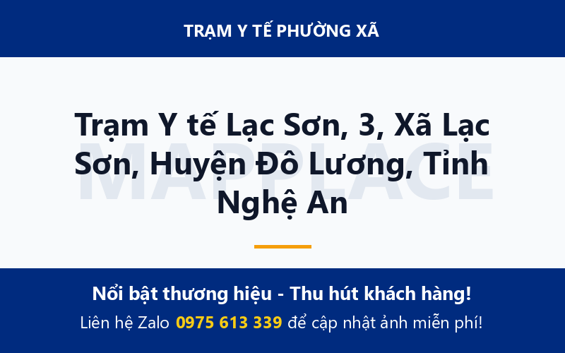 Trạm Y tế Lạc Sơn, 3, Xã Lạc Sơn, Huyện Đô Lương, Tỉnh Nghệ An