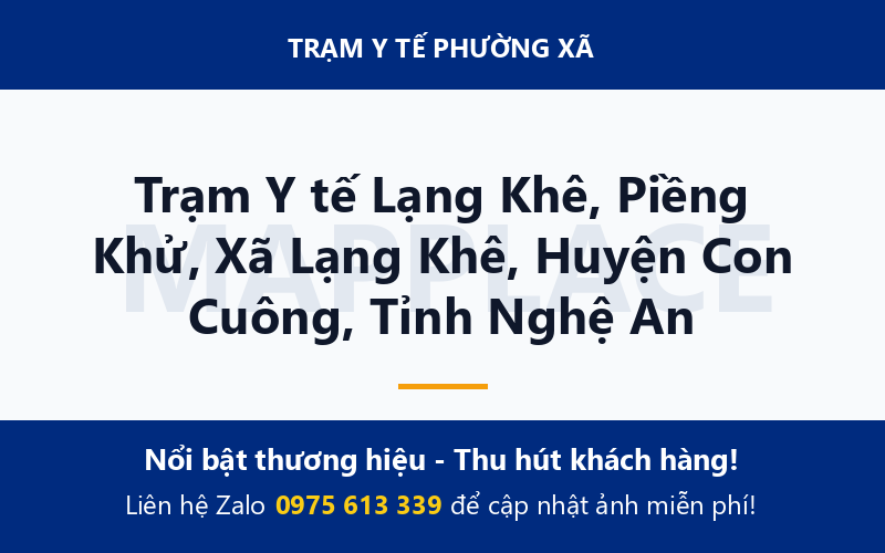 Trạm Y tế Lạng Khê, Piềng Khử, Xã Lạng Khê, Huyện Con Cuông, Tỉnh Nghệ An