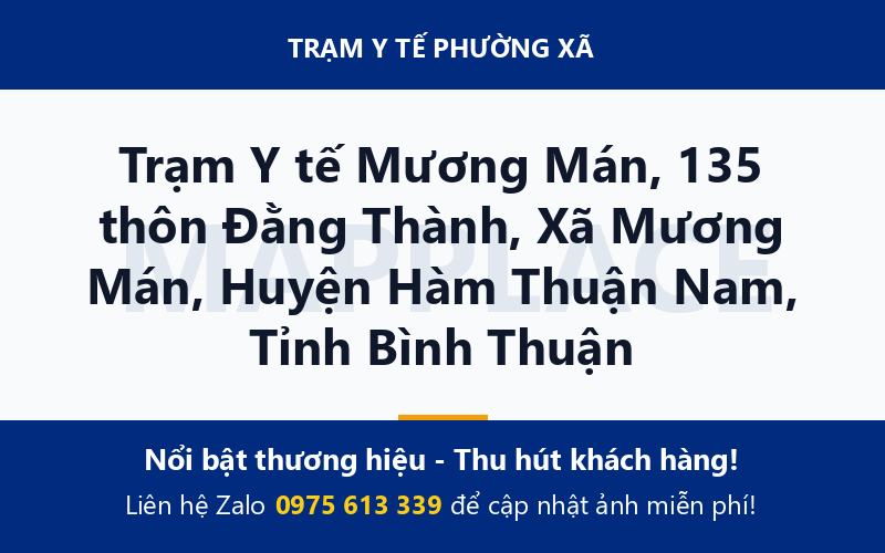 Trạm Y tế Mương Mán, 135 thôn Đằng Thành, Xã Mương Mán, Huyện Hàm Thuận Nam, Tỉnh Bình Thuận