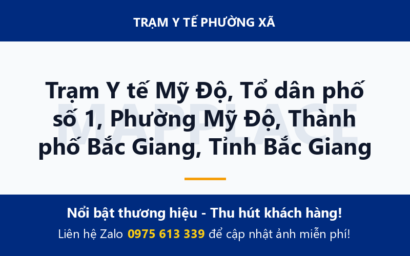 Trạm Y tế Mỹ Độ, Tổ dân phố số 1, Phường Mỹ Độ, Thành phố Bắc Giang, Tỉnh Bắc Giang