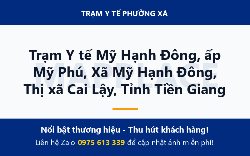 Trạm Y tế Mỹ Hạnh Đông, ấp Mỹ Phú, Xã Mỹ Hạnh Đông, Thị xã Cai Lậy, Tỉnh Tiền Giang