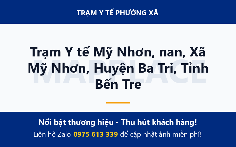 Trạm Y tế Mỹ Nhơn, nan, Xã Mỹ Nhơn, Huyện Ba Tri, Tỉnh Bến Tre