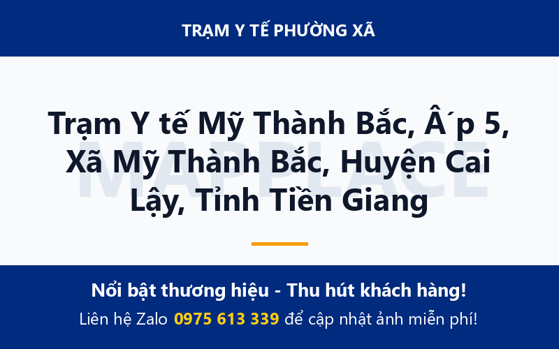 Trạm Y tế Mỹ Thành Bắc, Ấp 5, Xã Mỹ Thành Bắc, Huyện Cai Lậy, Tỉnh Tiền Giang