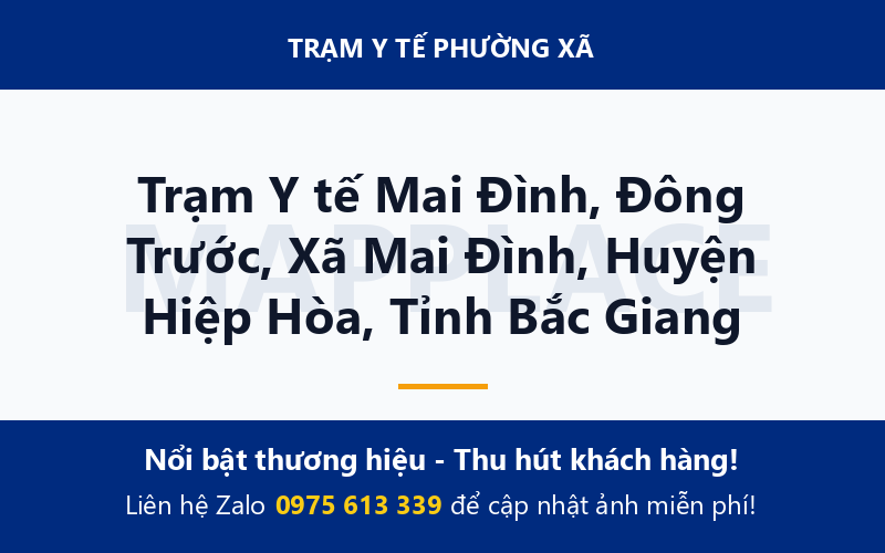 Trạm Y tế Mai Đình, Đông Trước, Xã Mai Đình, Huyện Hiệp Hòa, Tỉnh Bắc Giang