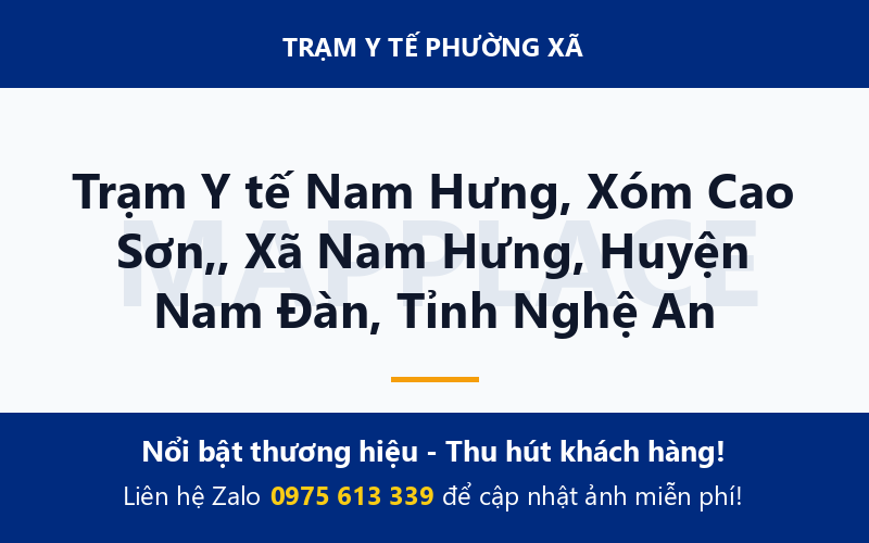 Trạm Y tế Nam Hưng, Xóm Cao Sơn,, Xã Nam Hưng, Huyện Nam Đàn, Tỉnh Nghệ An