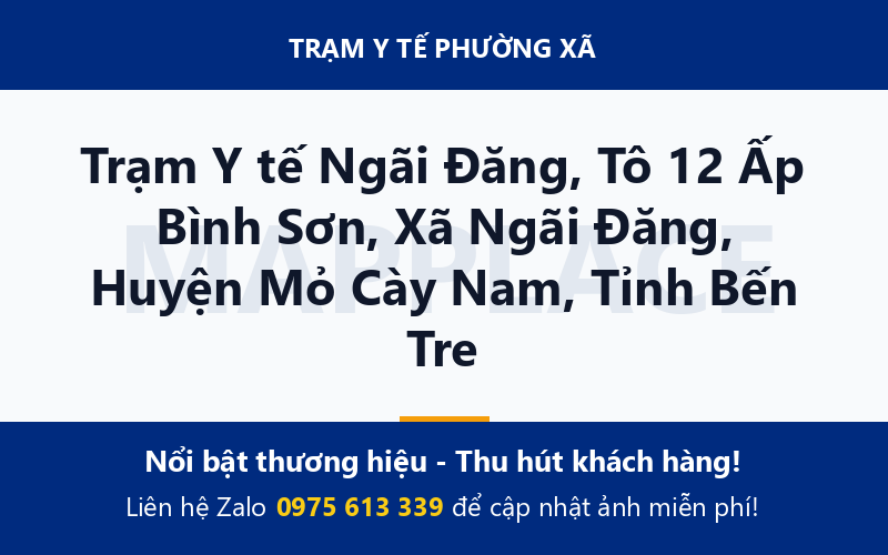Trạm Y tế Ngãi Đăng, Tô 12 Ấp Bình Sơn, Xã Ngãi Đăng, Huyện Mỏ Cày Nam, Tỉnh Bến Tre