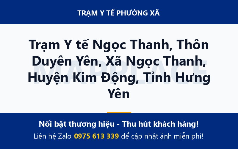 Trạm Y tế Ngọc Thanh, Thôn Duyên Yên, Xã Ngọc Thanh, Huyện Kim Động, Tỉnh Hưng Yên