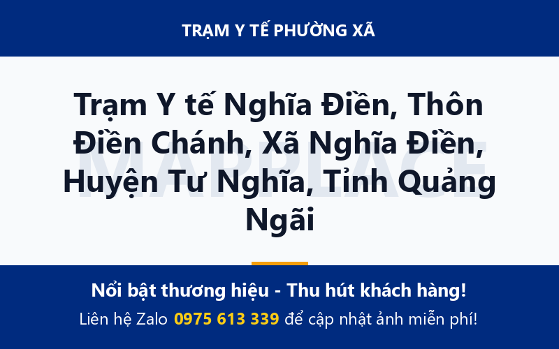 Trạm Y tế Nghĩa Điền, Thôn Điền Chánh, Xã Nghĩa Điền, Huyện Tư Nghĩa, Tỉnh Quảng Ngãi