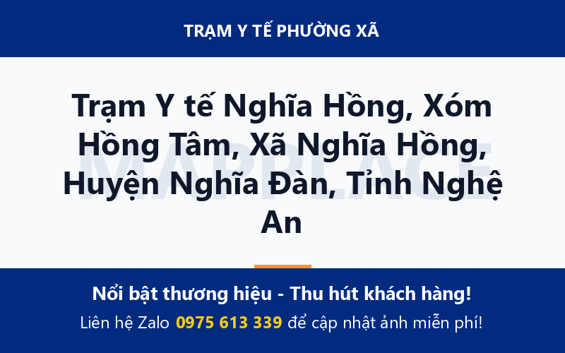 Trạm Y tế Nghĩa Hồng, Xóm Hồng Tâm, Xã Nghĩa Hồng, Huyện Nghĩa Đàn, Tỉnh Nghệ An