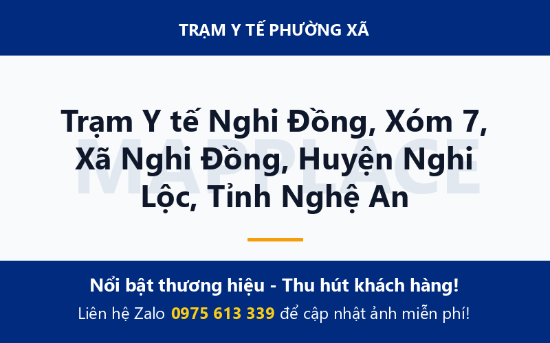 Trạm Y tế Nghi Đồng, Xóm 7, Xã Nghi Đồng, Huyện Nghi Lộc, Tỉnh Nghệ An