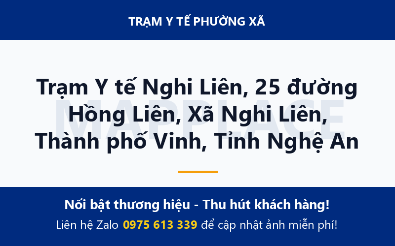 Trạm Y tế Nghi Liên, 25 đường Hồng Liên, Xã Nghi Liên, Thành phố Vinh, Tỉnh Nghệ An