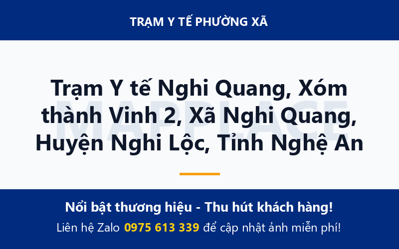 Trạm Y tế Nghi Quang, Xóm thành Vinh 2, Xã Nghi Quang, Huyện Nghi Lộc, Tỉnh Nghệ An