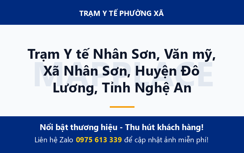 Trạm Y tế Nhân Sơn, Văn mỹ, Xã Nhân Sơn, Huyện Đô Lương, Tỉnh Nghệ An