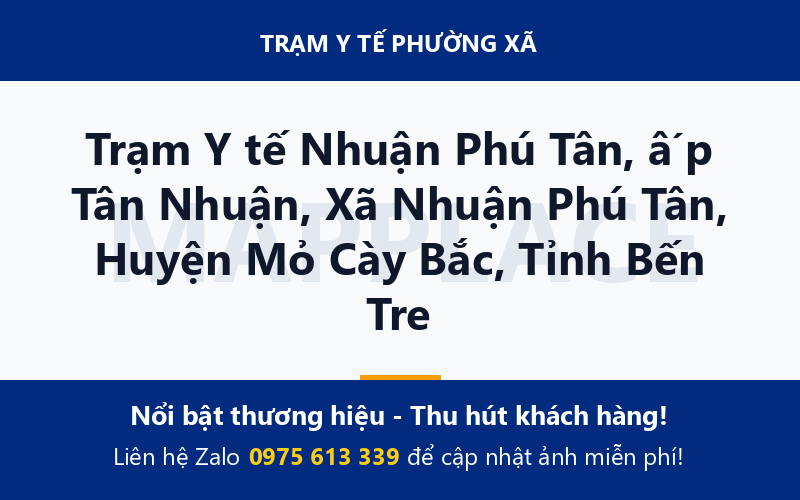Trạm Y tế Nhuận Phú Tân, ấp Tân Nhuận, Xã Nhuận Phú Tân, Huyện Mỏ Cày Bắc, Tỉnh Bến Tre