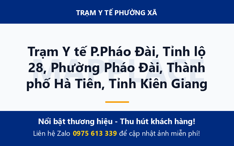 Trạm Y tế P.Pháo Đài, Tỉnh lộ 28, Phường Pháo Đài, Thành phố Hà Tiên, Tỉnh Kiên Giang