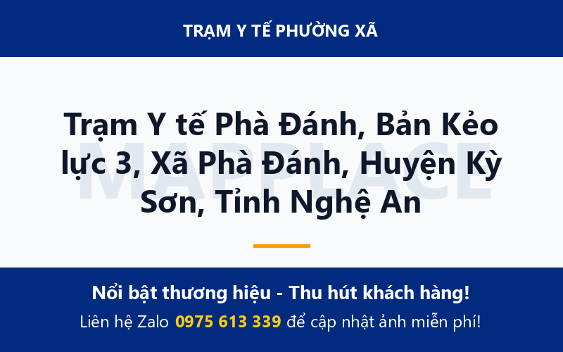 Trạm Y tế Phà Đánh, Bản Kẻo lực 3, Xã Phà Đánh, Huyện Kỳ Sơn, Tỉnh Nghệ An