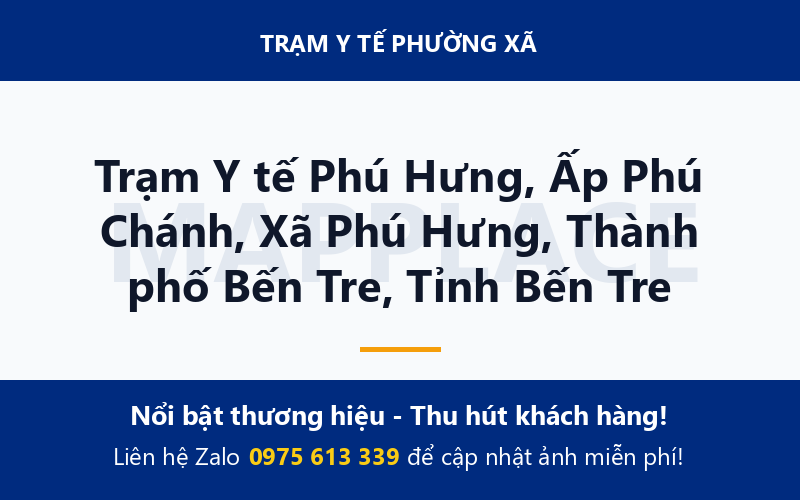 Trạm Y tế Phú Hưng, Ấp Phú Chánh, Xã Phú Hưng, Thành phố Bến Tre, Tỉnh Bến Tre