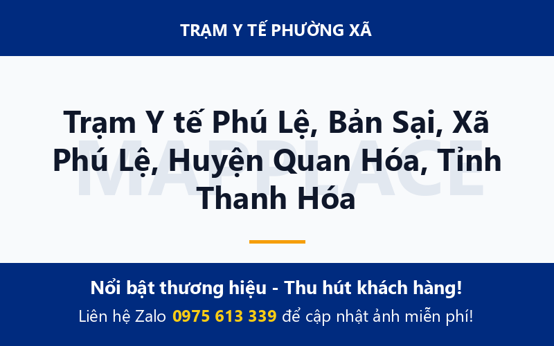 Trạm Y tế Phú Lệ, Bản Sại, Xã Phú Lệ, Huyện Quan Hóa, Tỉnh Thanh Hóa