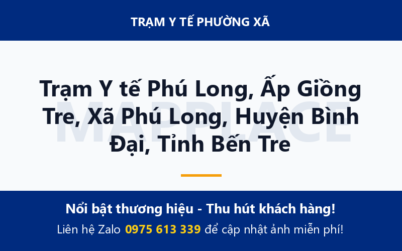 Trạm Y tế Phú Long, Ấp Giồng Tre, Xã Phú Long, Huyện Bình Đại, Tỉnh Bến Tre