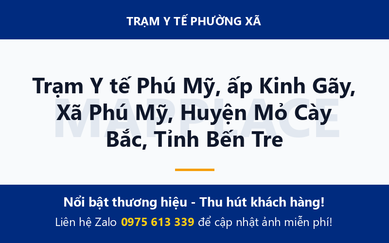 Trạm Y tế Phú Mỹ, ấp Kinh Gãy, Xã Phú Mỹ, Huyện Mỏ Cày Bắc, Tỉnh Bến Tre