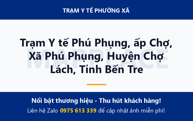 Trạm Y tế Phú Phụng, ấp Chợ, Xã Phú Phụng, Huyện Chợ Lách, Tỉnh Bến Tre
