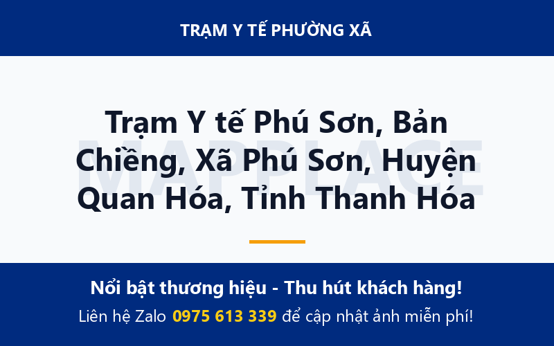 Trạm Y tế Phú Sơn, Bản Chiềng, Xã Phú Sơn, Huyện Quan Hóa, Tỉnh Thanh Hóa