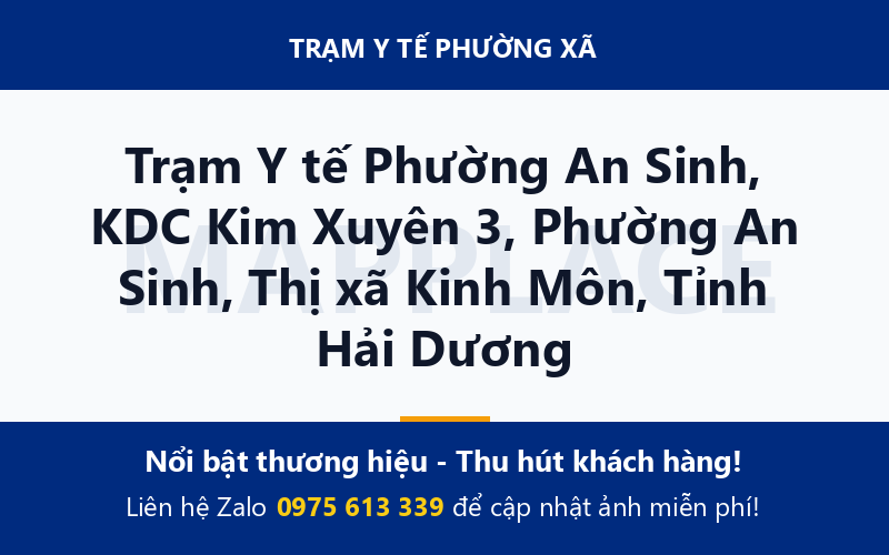 Trạm Y tế Phường An Sinh, KDC Kim Xuyên 3, Phường An Sinh, Thị xã Kinh Môn, Tỉnh Hải Dương
