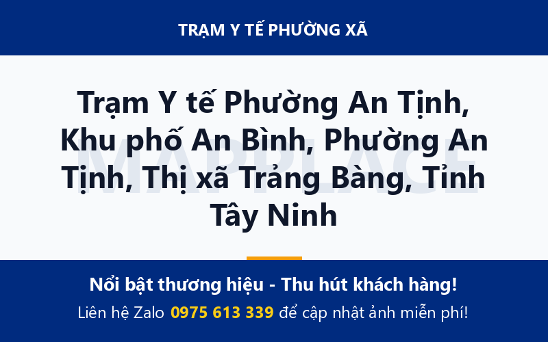 Trạm Y tế Phường An Tịnh, Khu phố An Bình, Phường An Tịnh, Thị xã Trảng Bàng, Tỉnh Tây Ninh