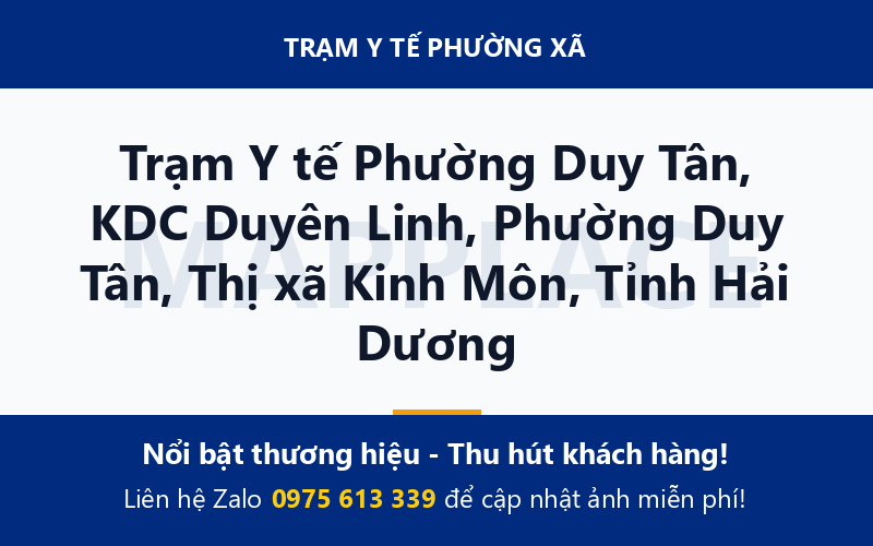 Trạm Y tế Phường Duy Tân, KDC Duyên Linh, Phường Duy Tân, Thị xã Kinh Môn, Tỉnh Hải Dương