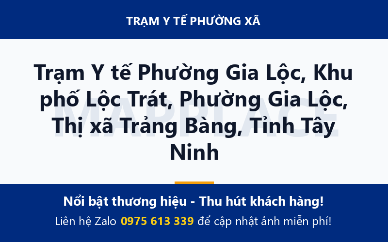 Trạm Y tế Phường Gia Lộc, Khu phố Lộc Trát, Phường Gia Lộc, Thị xã Trảng Bàng, Tỉnh Tây Ninh