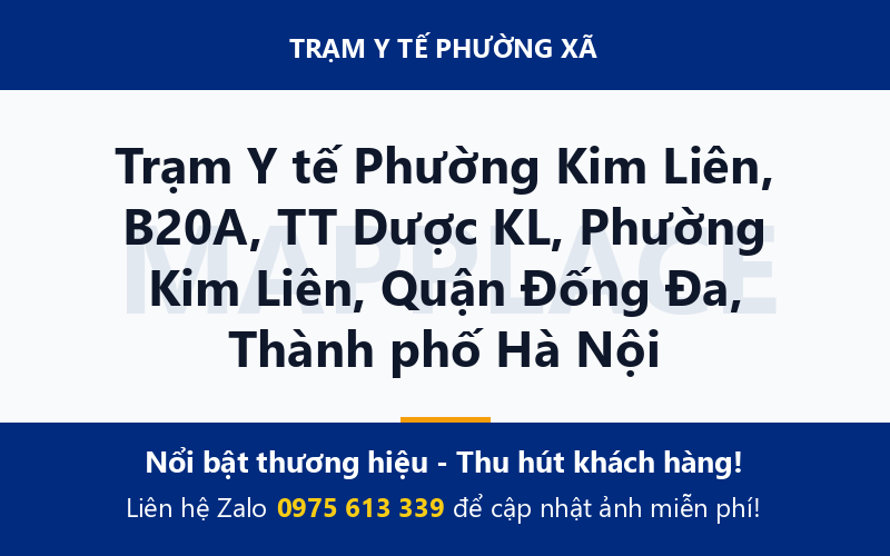 Trạm Y tế Phường Kim Liên, B20A, TT Dược KL, Phường Kim Liên, Quận Đống Đa, Thành phố Hà Nội