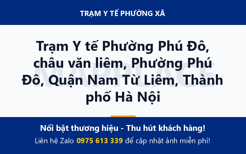 Trạm Y tế Phường Phú Đô, châu văn liêm, Phường Phú Đô, Quận Nam Từ Liêm, Thành phố Hà Nội