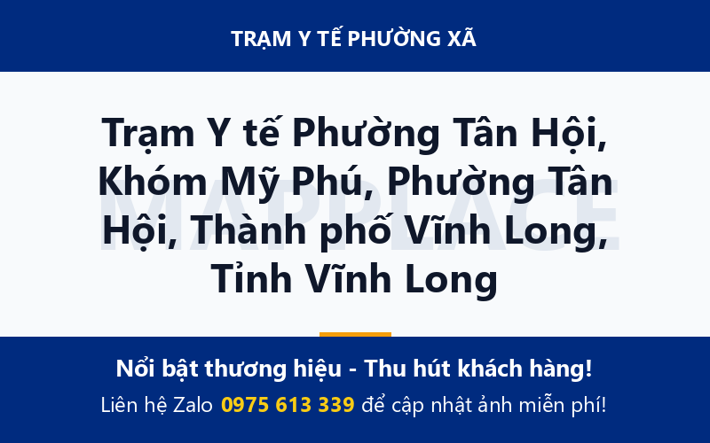 Trạm Y tế Phường Tân Hội, Khóm Mỹ Phú, Phường Tân Hội, Thành phố Vĩnh Long, Tỉnh Vĩnh Long