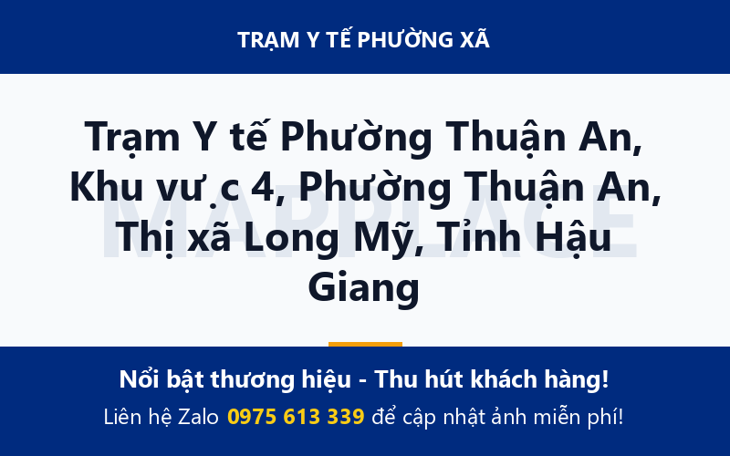 Trạm Y tế Phường Thuận An, Khu vực 4, Phường Thuận An, Thị xã Long Mỹ, Tỉnh Hậu Giang