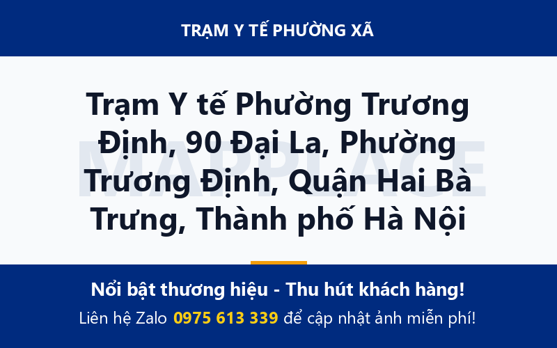 Trạm Y tế Phường Trương Định, 90 Đại La, Phường Trương Định, Quận Hai Bà Trưng, Thành phố Hà Nội