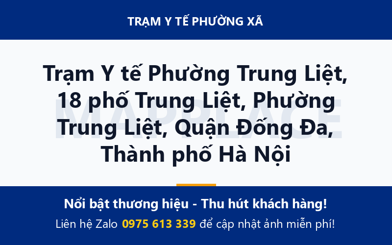 Trạm Y tế Phường Trung Liệt, 18 phố Trung Liệt, Phường Trung Liệt, Quận Đống Đa, Thành phố Hà Nội