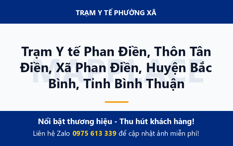 Trạm Y tế Phan Điền, Thôn Tân Điền, Xã Phan Điền, Huyện Bắc Bình, Tỉnh Bình Thuận