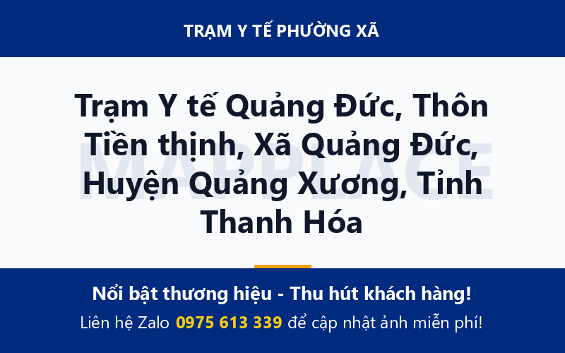 Trạm Y tế Quảng Đức, Thôn Tiền thịnh, Xã Quảng Đức, Huyện Quảng Xương, Tỉnh Thanh Hóa