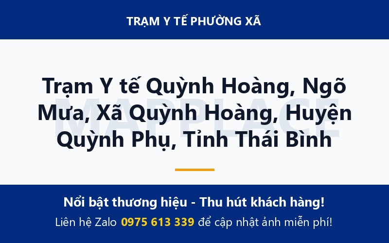 Trạm Y tế Quỳnh Hoàng, Ngõ Mưa, Xã Quỳnh Hoàng, Huyện Quỳnh Phụ, Tỉnh Thái Bình