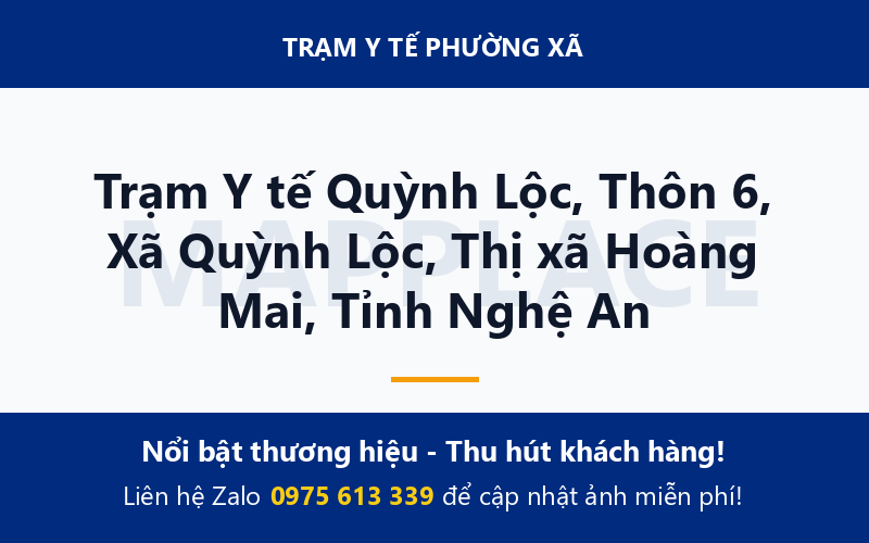 Trạm Y tế Quỳnh Lộc, Thôn 6, Xã Quỳnh Lộc, Thị xã Hoàng Mai, Tỉnh Nghệ An
