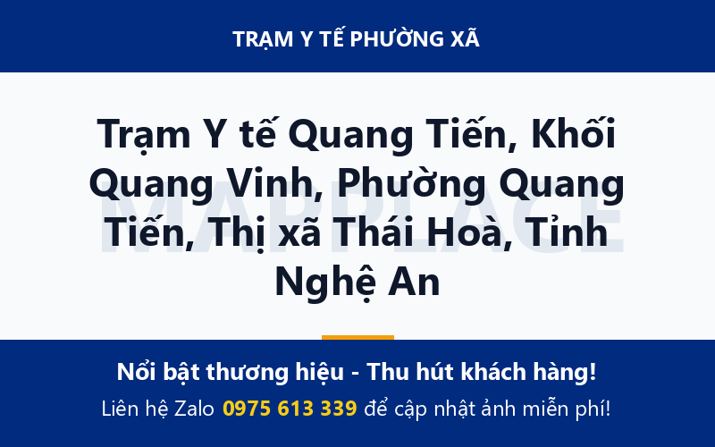 Trạm Y tế Quang Tiến, Khối Quang Vinh, Phường Quang Tiến, Thị xã Thái Hoà, Tỉnh Nghệ An