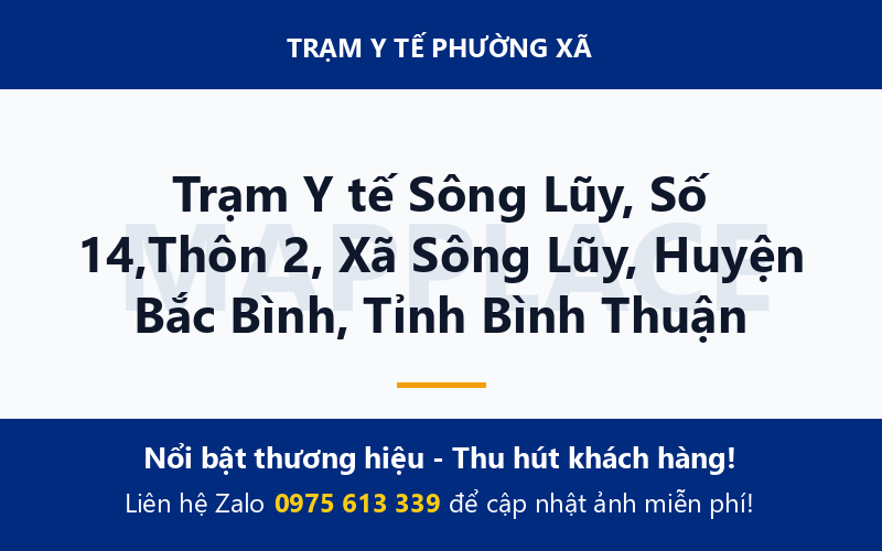 Trạm Y tế Sông Lũy, Số 14,Thôn 2, Xã Sông Lũy, Huyện Bắc Bình, Tỉnh Bình Thuận