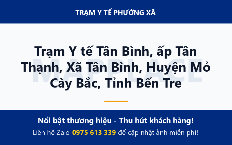 Trạm Y tế Tân Bình, ấp Tân Thạnh, Xã Tân Bình, Huyện Mỏ Cày Bắc, Tỉnh Bến Tre