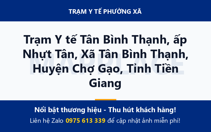 Trạm Y tế Tân Bình Thạnh, ấp Nhựt Tân, Xã Tân Bình Thạnh, Huyện Chợ Gạo, Tỉnh Tiền Giang