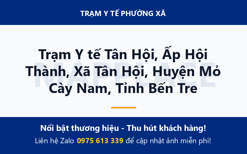 Trạm Y tế Tân Hội, Ấp Hội Thành, Xã Tân Hội, Huyện Mỏ Cày Nam, Tỉnh Bến Tre