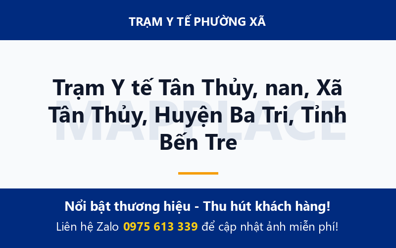 Trạm Y tế Tân Thủy, nan, Xã Tân Thủy, Huyện Ba Tri, Tỉnh Bến Tre
