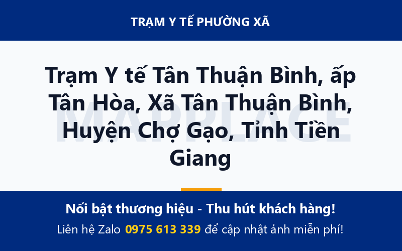 Trạm Y tế Tân Thuận Bình, ấp Tân Hòa, Xã Tân Thuận Bình, Huyện Chợ Gạo, Tỉnh Tiền Giang
