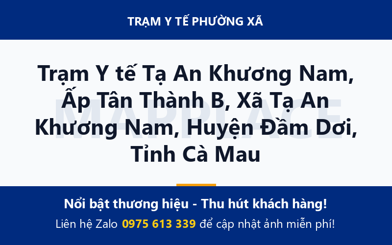 Trạm Y tế Tạ An Khương Nam, Ấp Tân Thành B, Xã Tạ An Khương Nam, Huyện Đầm Dơi, Tỉnh Cà Mau